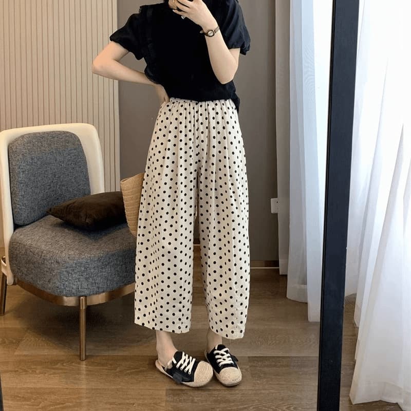 柄 パンツ なめらか水玉ドットリラクシングパンツ