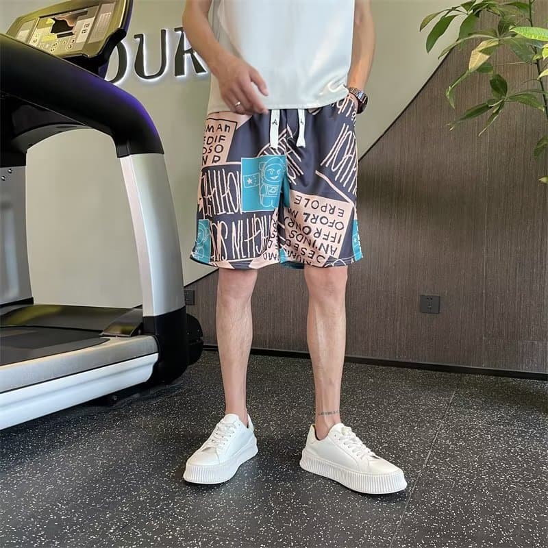 柄 パンツ 幾何学モダン ショートパンツ