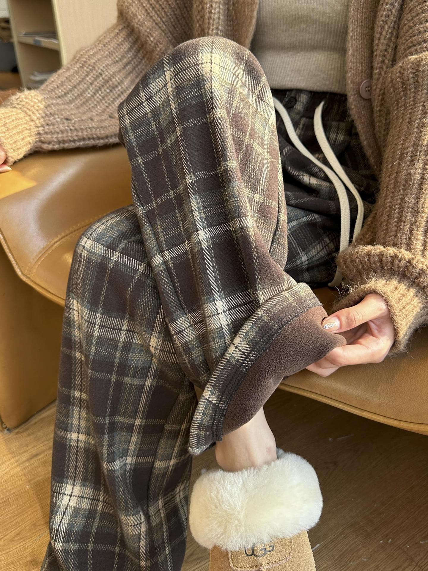 柄 パンツ なごみタータンチェックパンツ