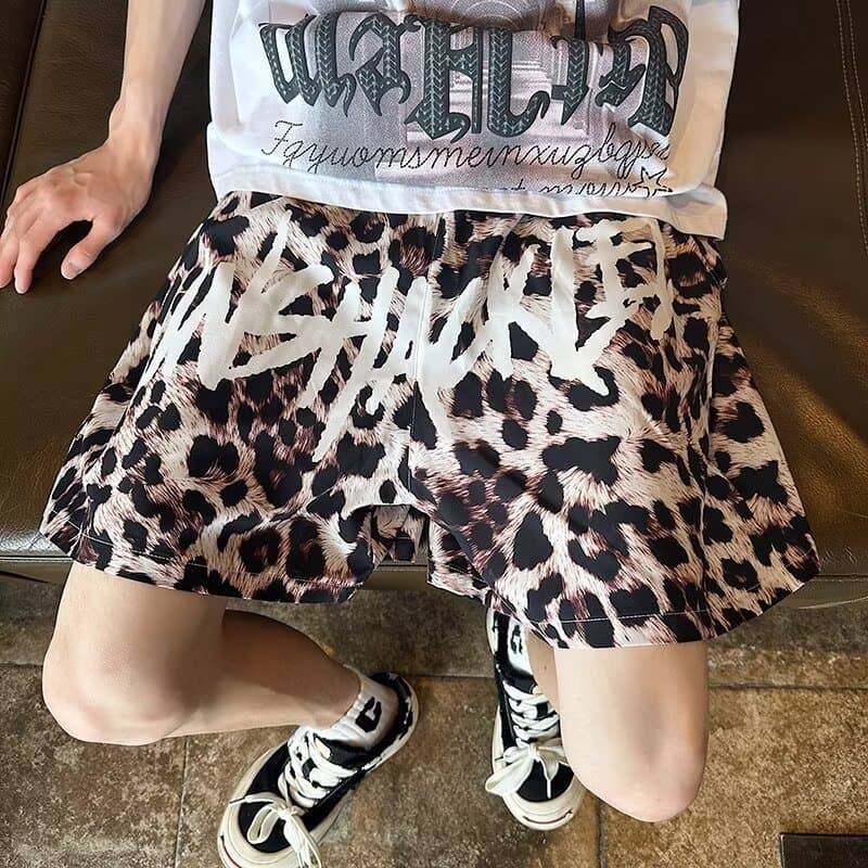 柄 パンツ ストリート豹柄バギーパンツ