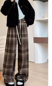 柄 パンツ なごみ格子柄 あったかパンツ