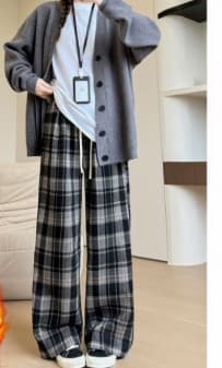 柄 パンツ なごみ格子柄 あったかパンツ