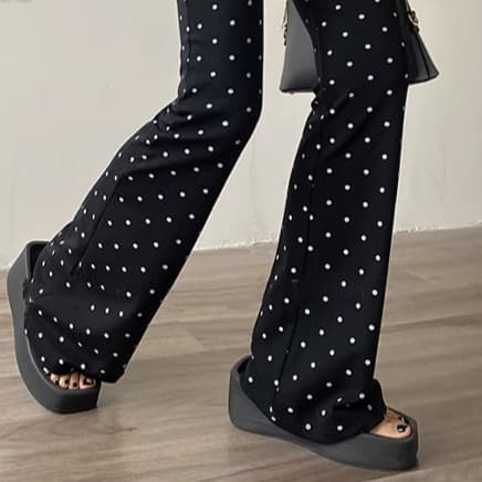 柄 パンツ ドットフレアパンツ