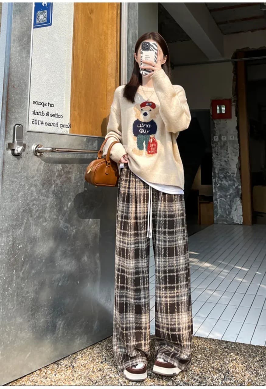 柄 パンツ クラシカルチェックパンツ