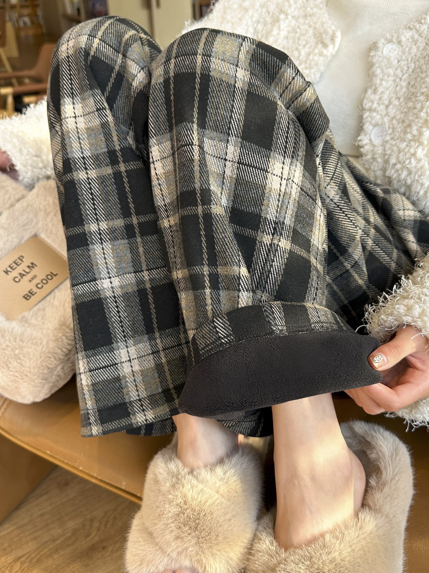 柄 パンツ なごみタータンチェックパンツ