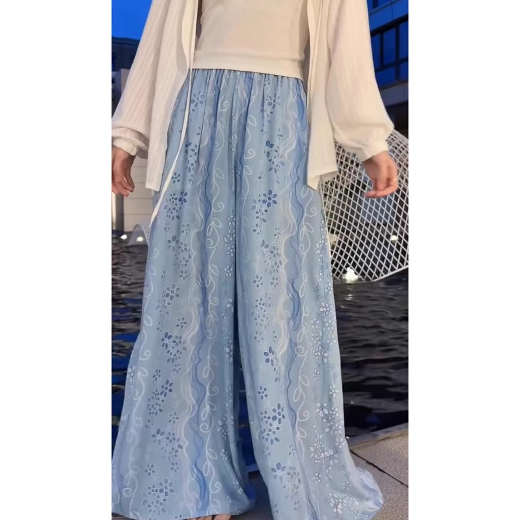 柄 パンツ 花園の舞 ワイドパンツ