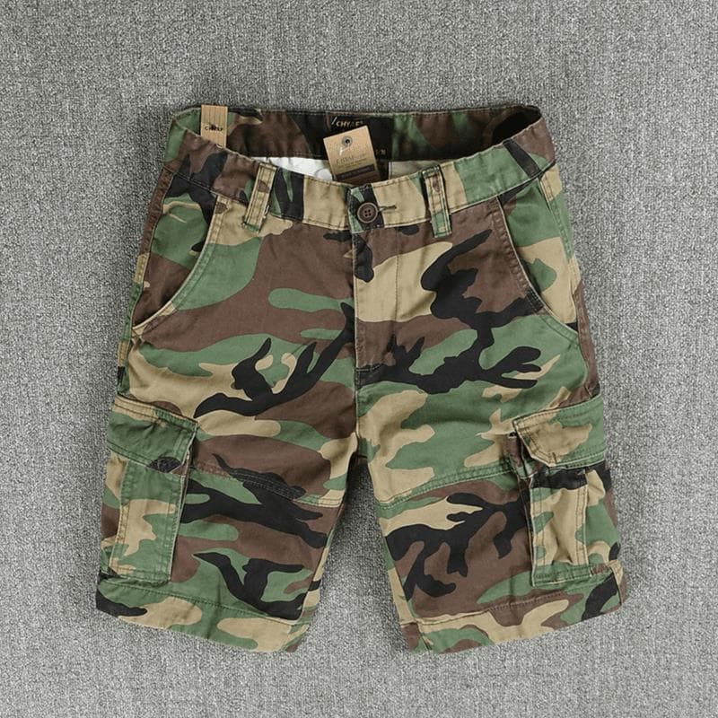 柄 パンツ 軍用スタイル カーゴハーフパンツ