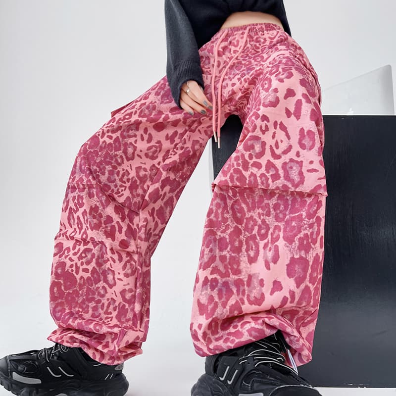 柄 パンツ なめらかヒョウ柄 ラウンジパンツ