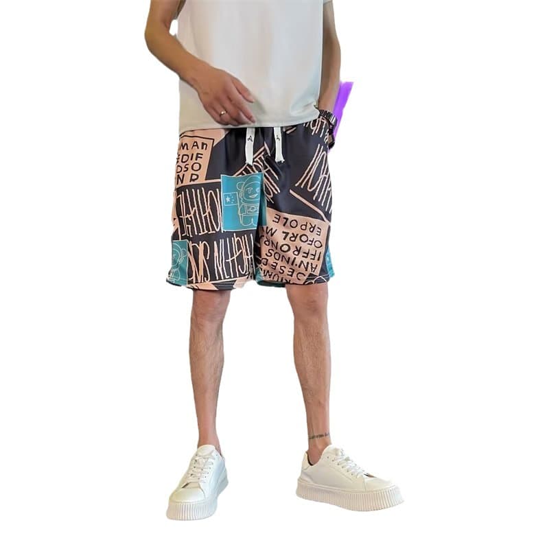 柄 パンツ 幾何学モダン ショートパンツ