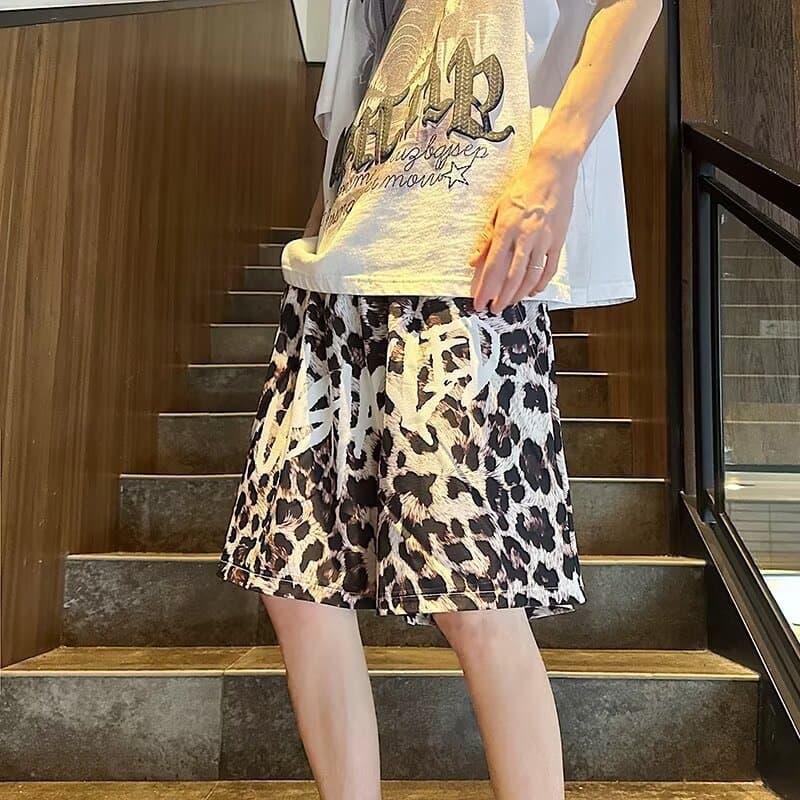 柄 パンツ ストリート豹柄バギーパンツ