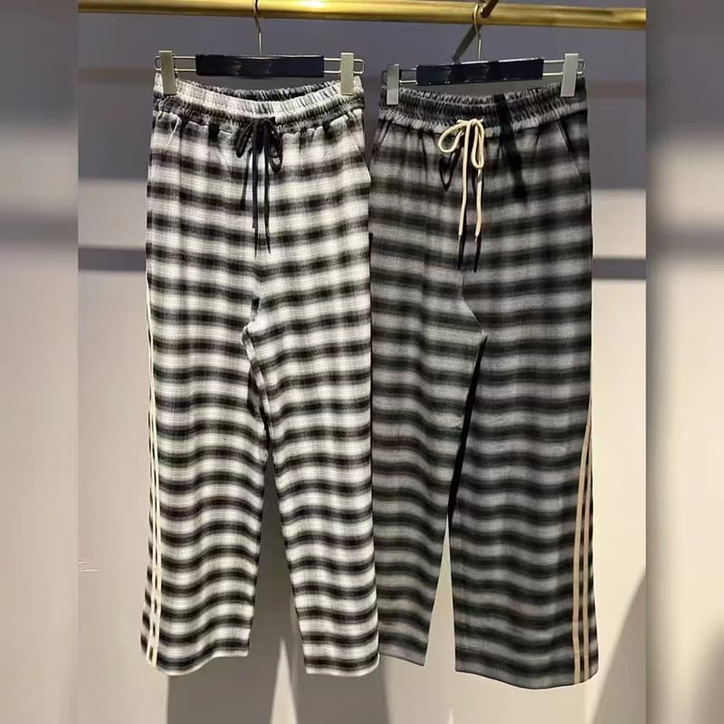 柄 パンツ ゆったりチェック柄パンツ