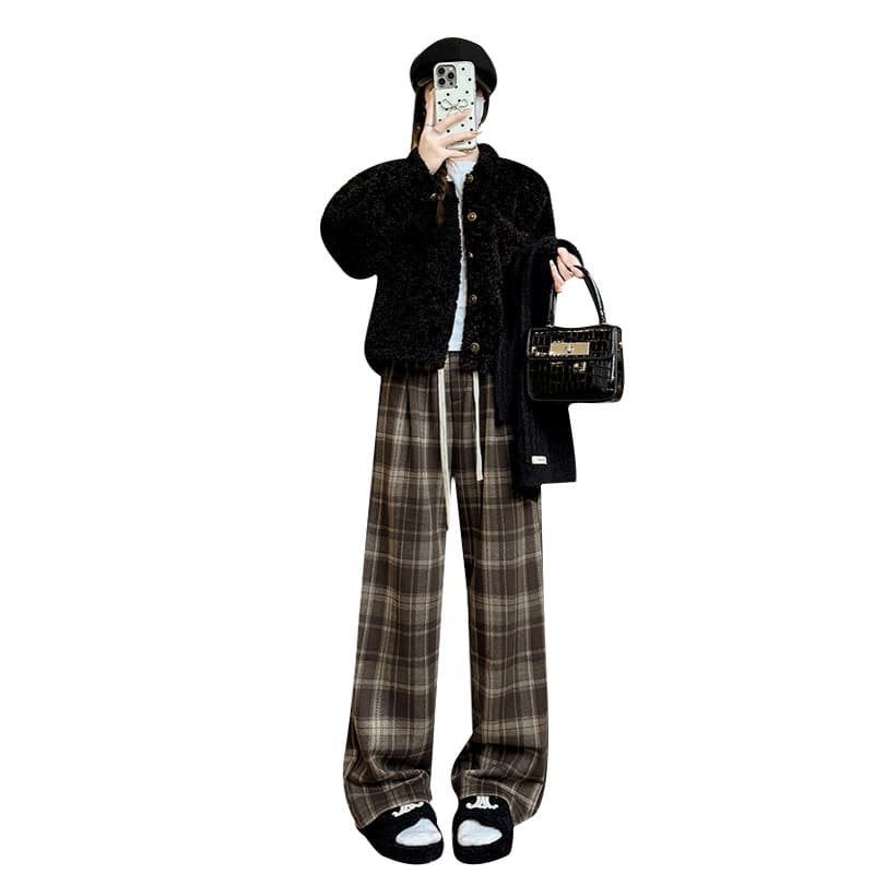 柄 パンツ なごみ格子柄 あったかパンツ