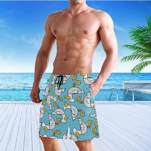 柄 パンツ 夏らしいヒョウ柄スイムパンツ