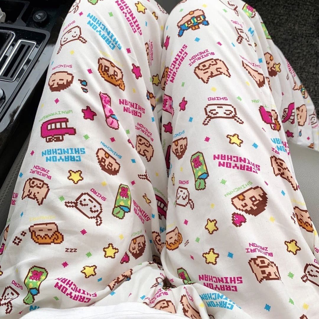 柄 パンツ おやすみピクセルアート ルームパンツ