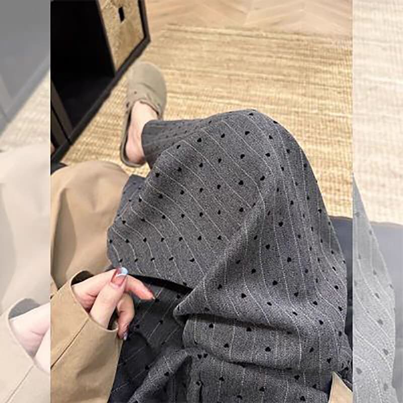 柄 パンツ 格子水玉モダンワイドパンツ