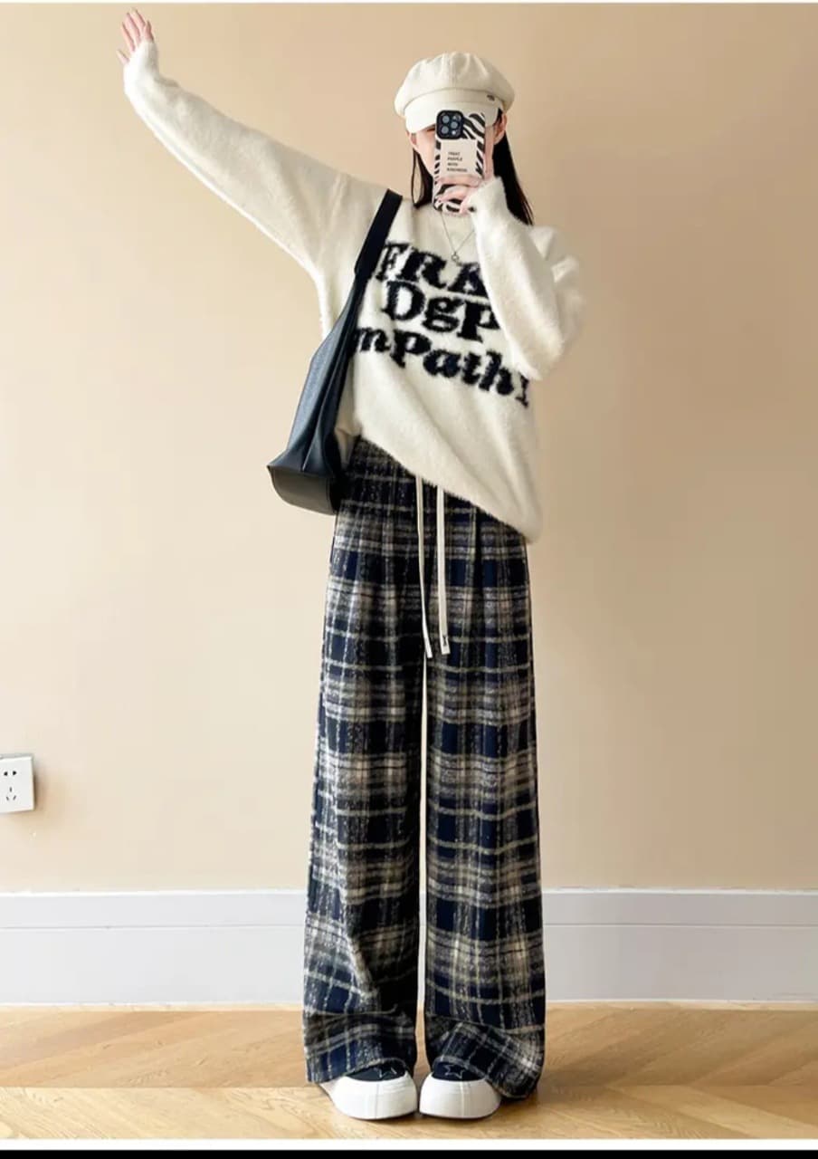 柄 パンツ クラシカルチェックパンツ