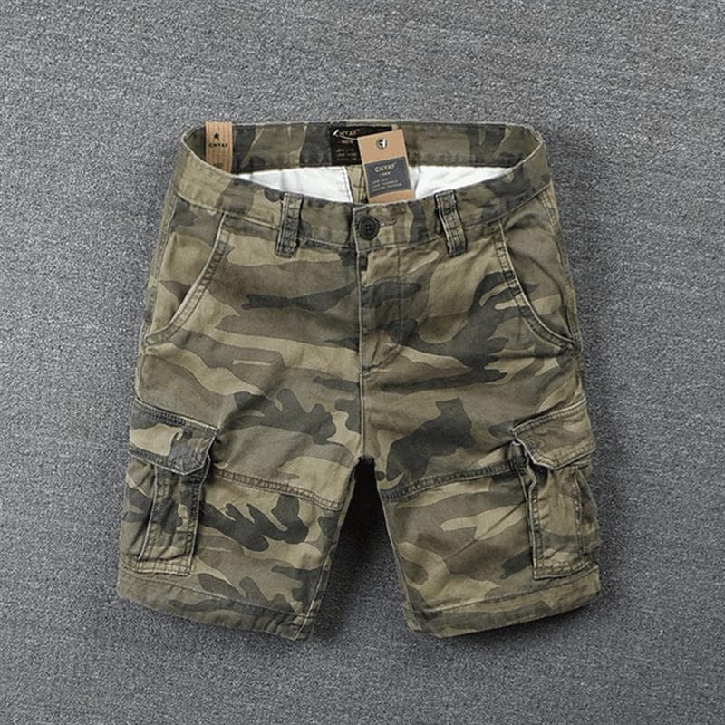 柄 パンツ 軍用スタイル カーゴハーフパンツ
