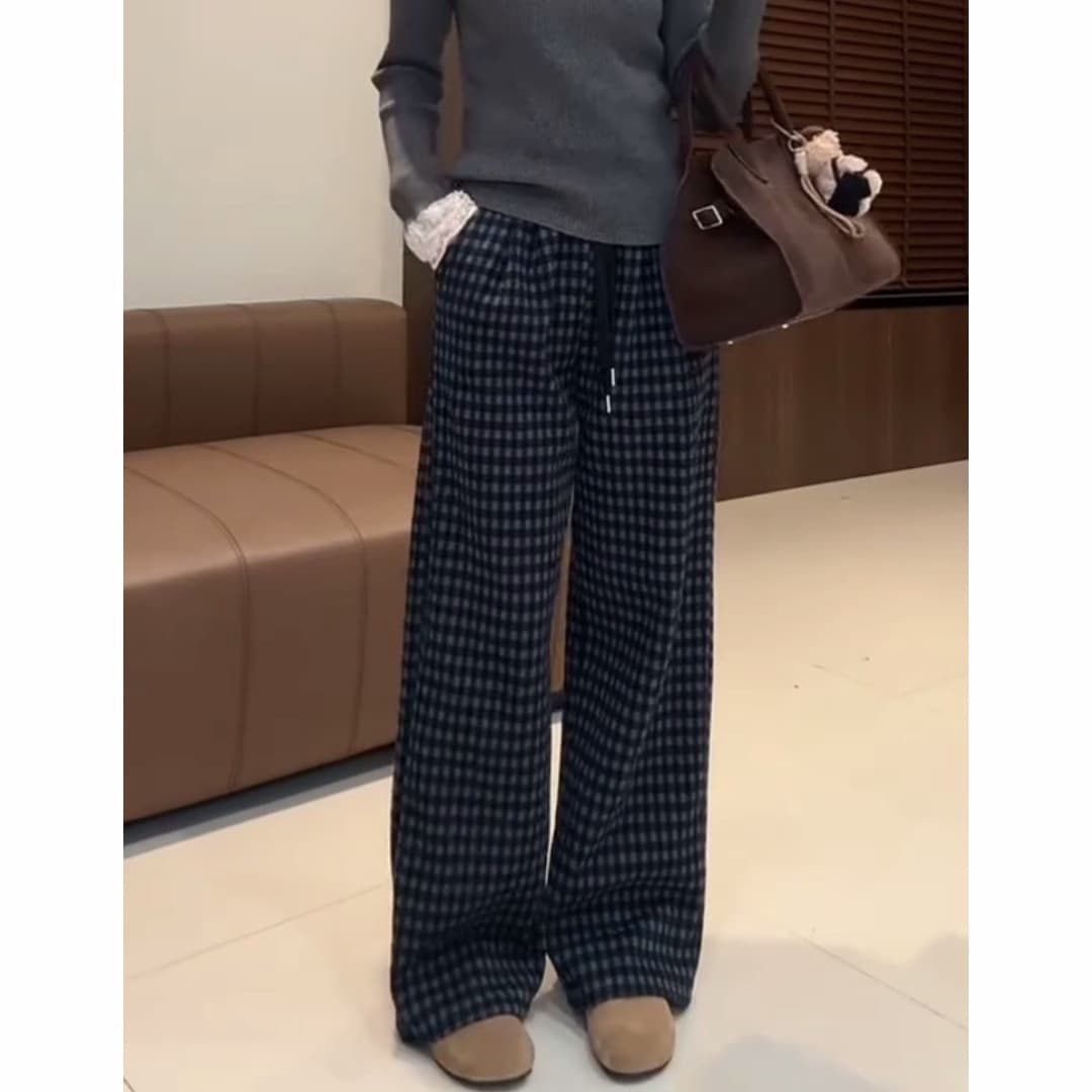 ゆったりチェック柄 パンツ