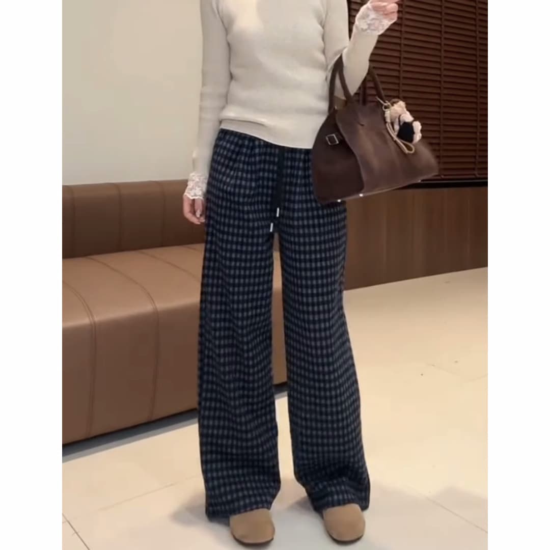 ゆったりチェック柄 パンツ