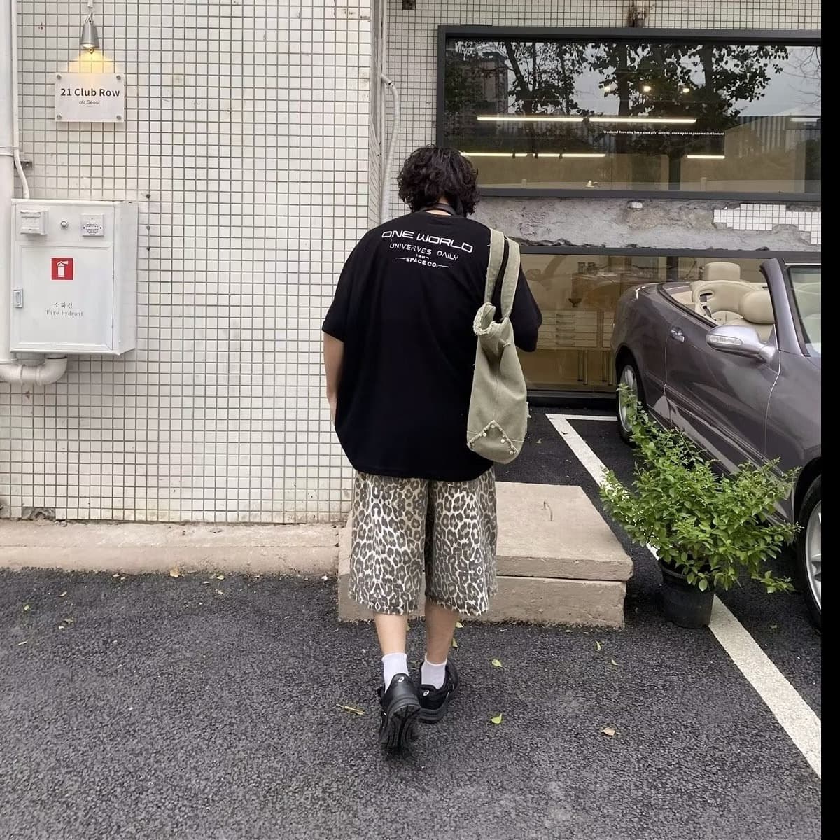 柄 パンツ アーバン ヒョウ柄 ワイドパンツ