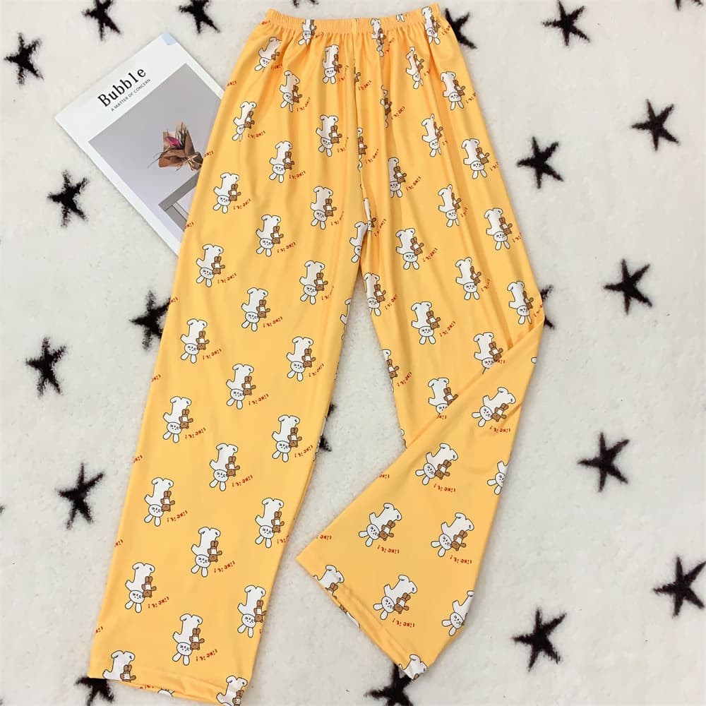 柄 パンツ おやすみピクセルアート ルームパンツ