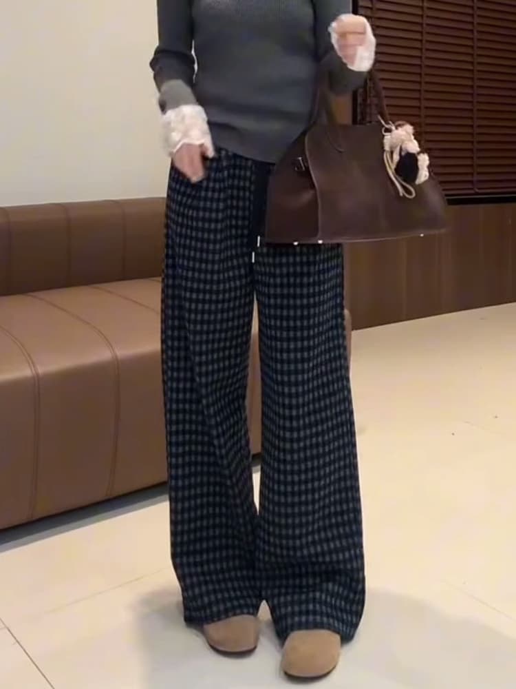 ゆったりチェック柄 パンツ