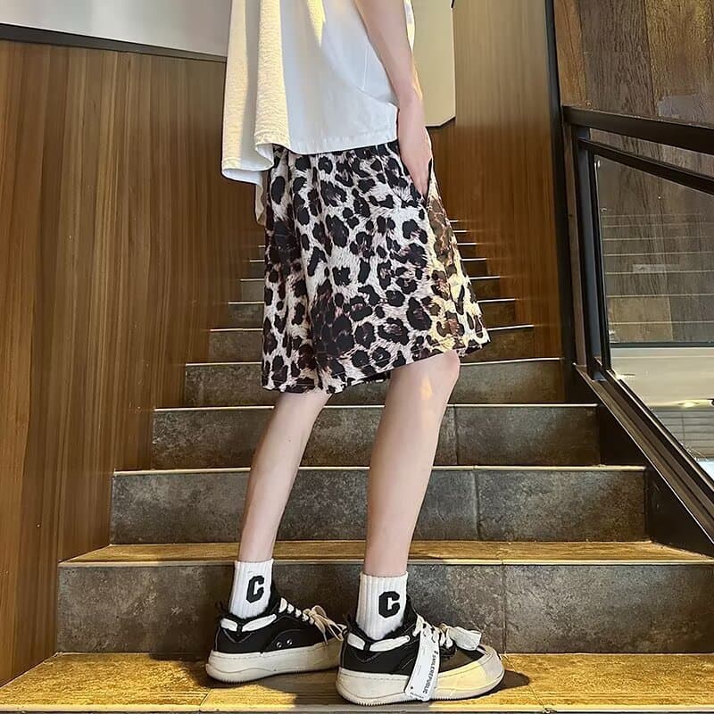 柄 パンツ ストリート豹柄バギーパンツ