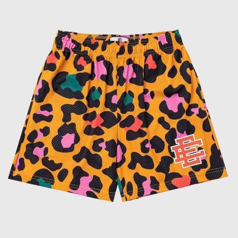 柄 パンツ 鮮やかヒョウ柄メッシュパンツ