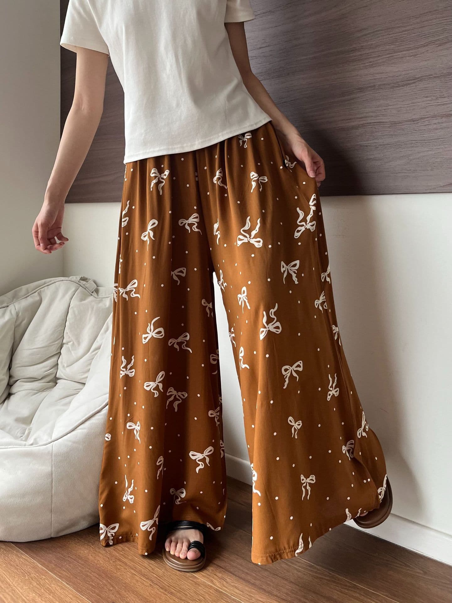 柄 パンツ 花園の舞 ワイドパンツ