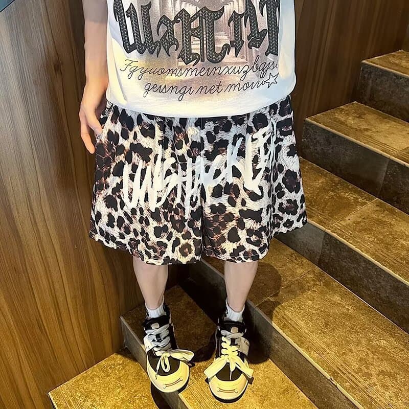 柄 パンツ ストリート豹柄バギーパンツ
