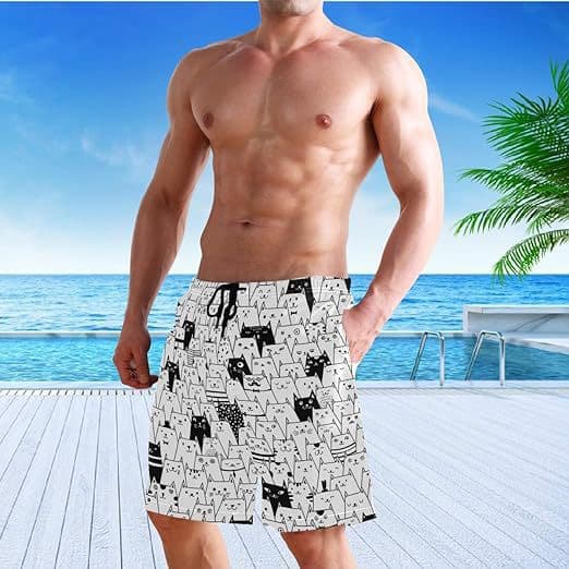 柄 パンツ 夏らしいヒョウ柄スイムパンツ