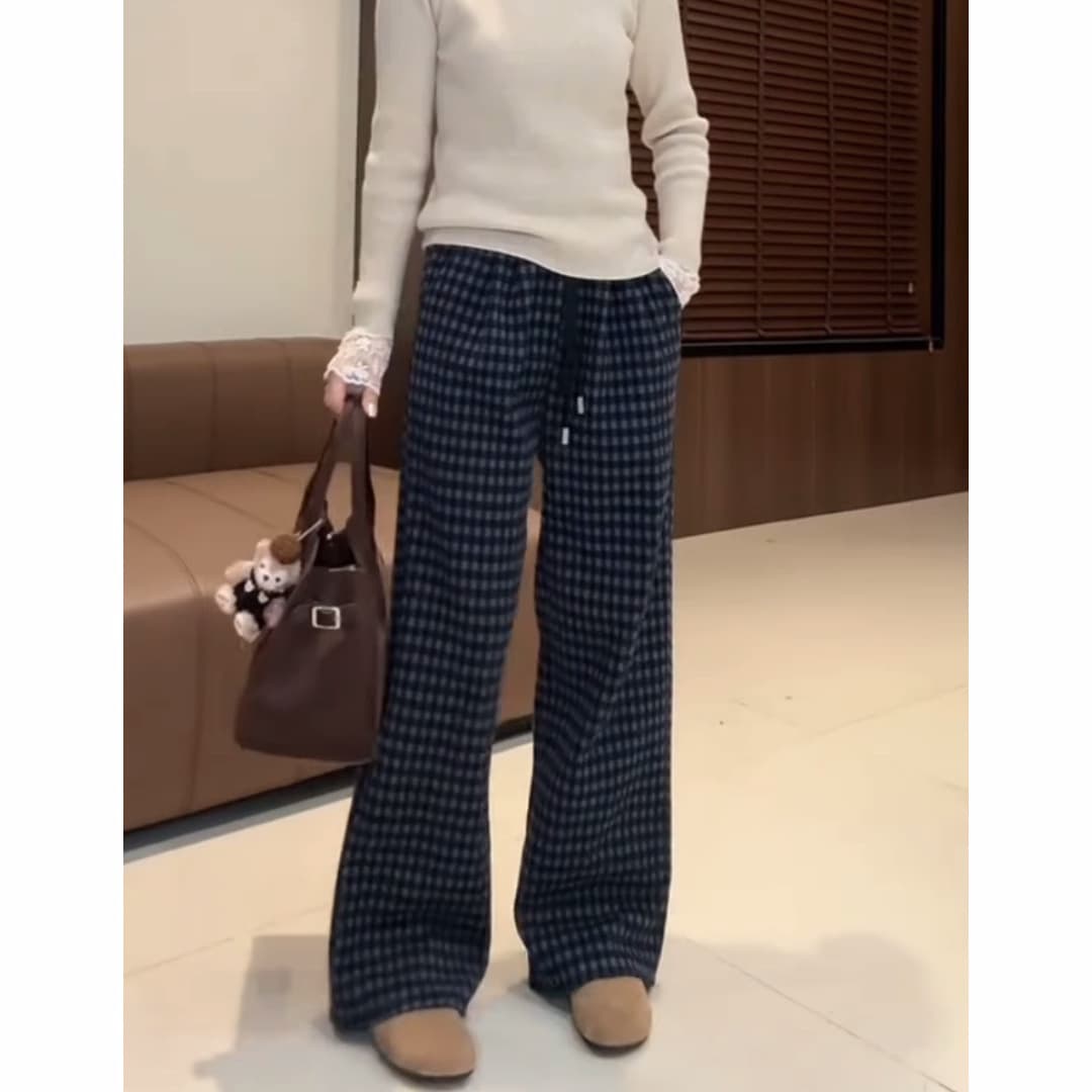 ゆったりチェック柄 パンツ