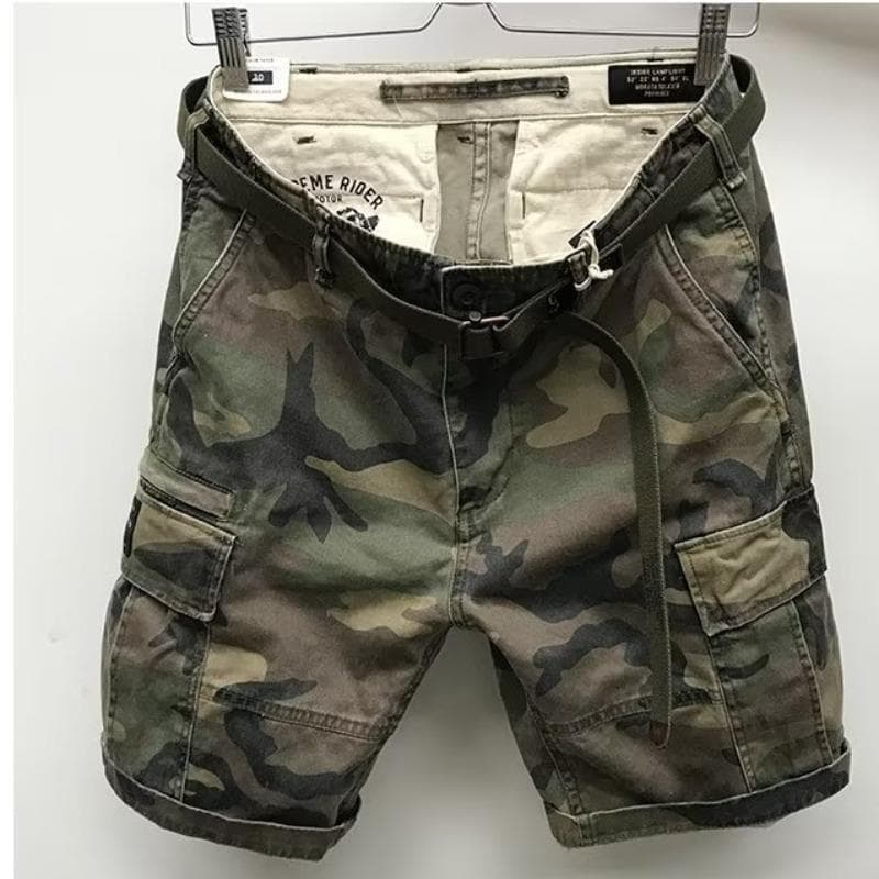 柄 パンツ 夏向けカーゴミリタリーショートパンツ