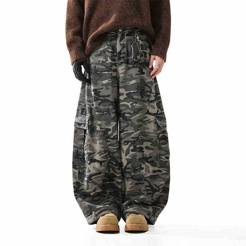 柄 パンツ ミリタリーカーゴワイドパンツ 迷彩柄