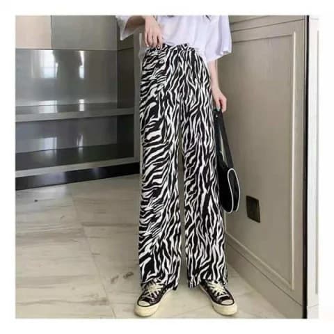 柄 パンツ シャープゼブラワイドパンツ