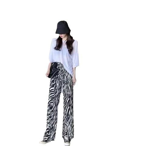 柄 パンツ シャープゼブラワイドパンツ